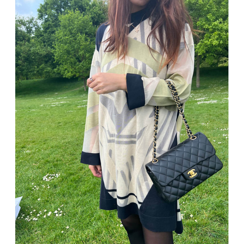 Ch**el Lambskin Small Double Flap Bag A01113