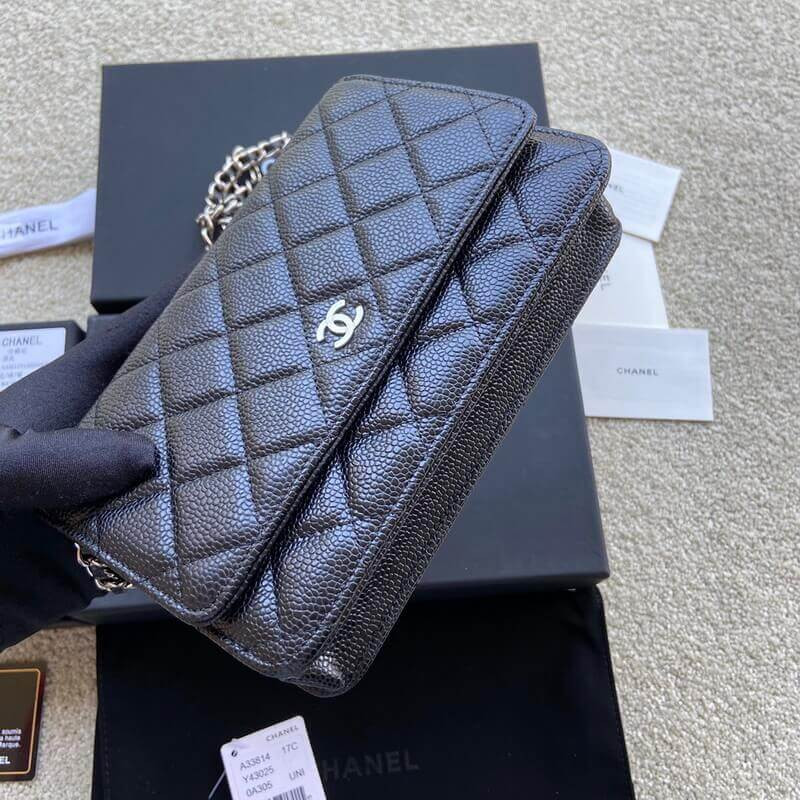 Ch**el Caviar Quilted Wallet on Chain WOC A33814