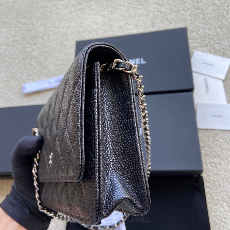 Ch**el Caviar Quilted Wallet on Chain WOC A33814