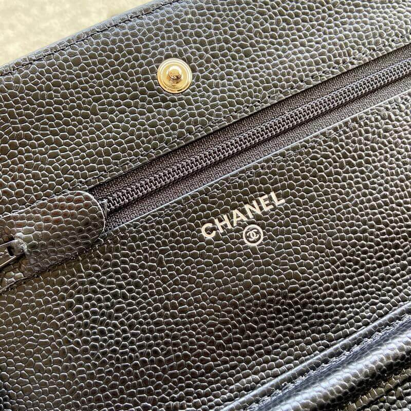 Ch**el Caviar Quilted Wallet on Chain WOC A33814