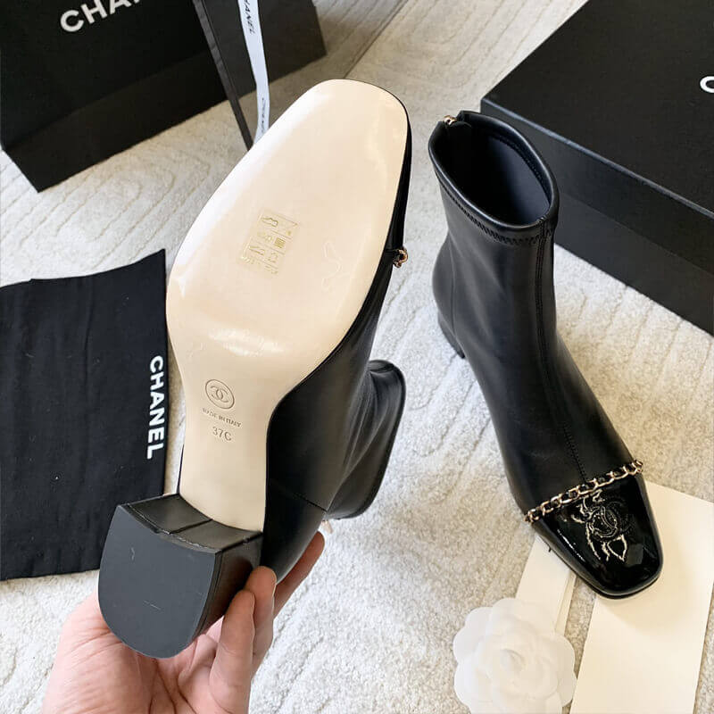 Ch**el Chunky Heel Short Boots