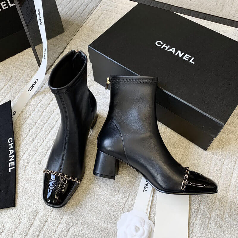 Ch**el Chunky Heel Short Boots