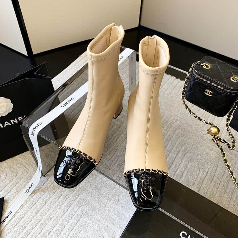 Ch**el Chunky Heel Short Boots