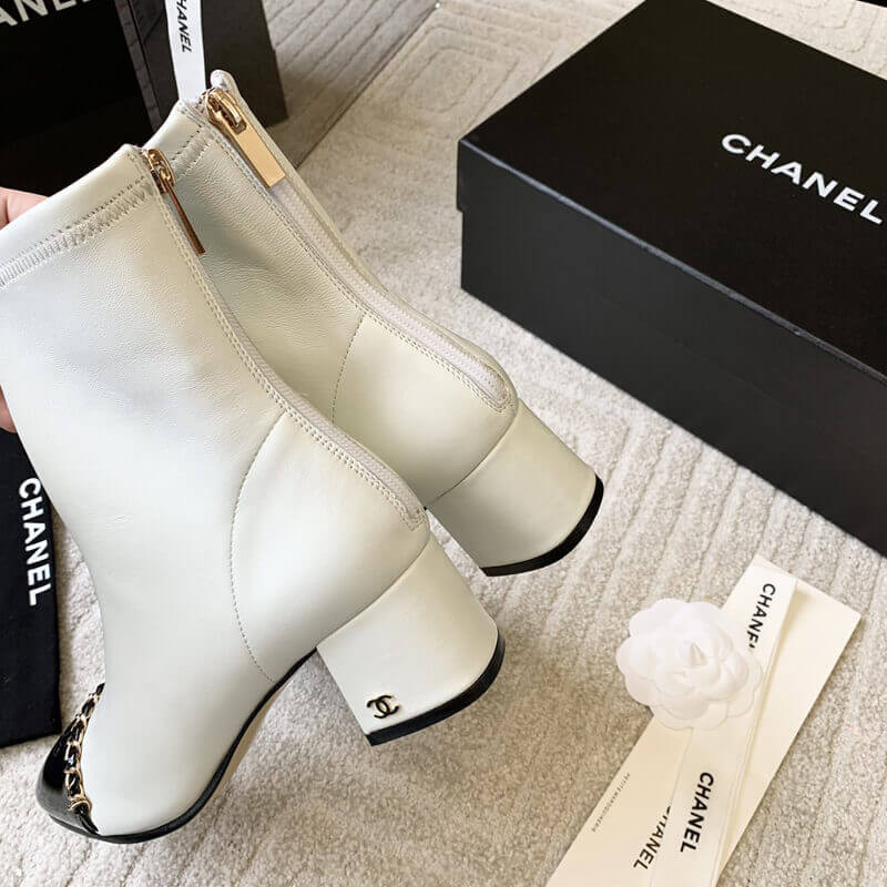 Ch**el Chunky Heel Short Boots