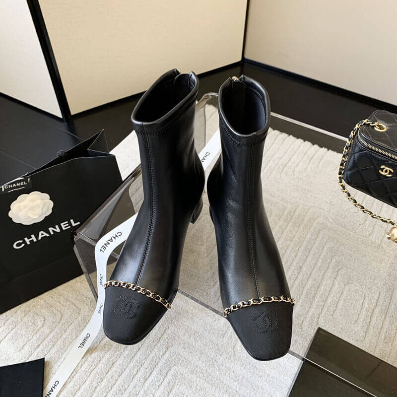 Ch**el Chunky Heel Short Boots