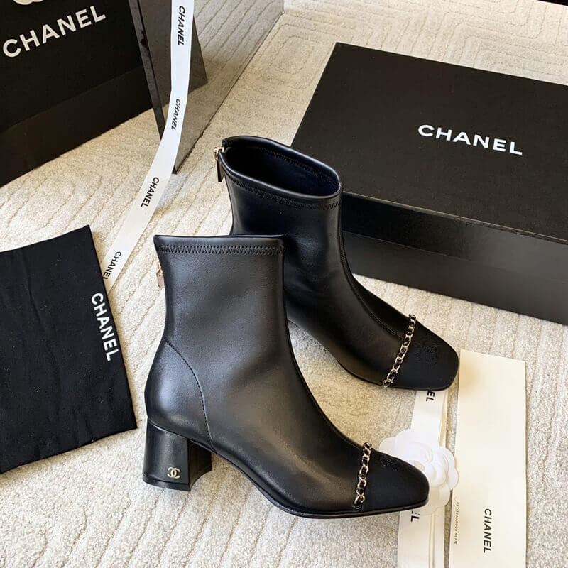 Ch**el Chunky Heel Short Boots