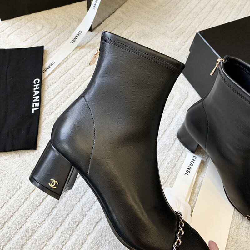 Ch**el Chunky Heel Short Boots