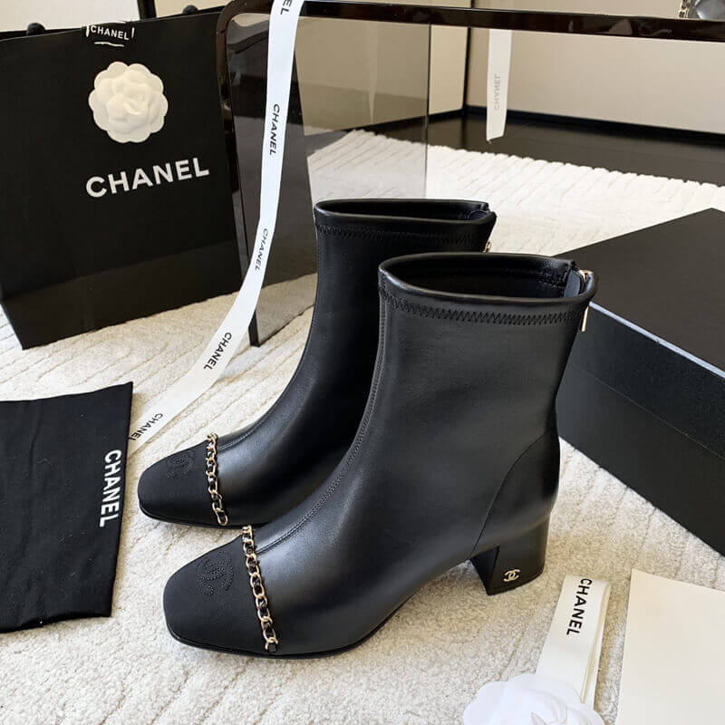 Ch**el Chunky Heel Short Boots