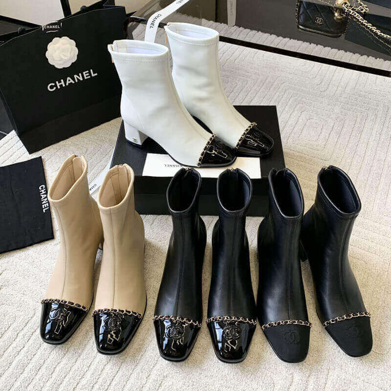 Ch**el Chunky Heel Short Boots