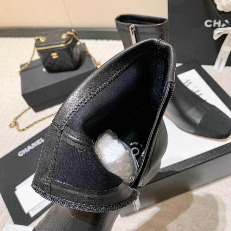 Ch**el Chunky Heel Short Boots