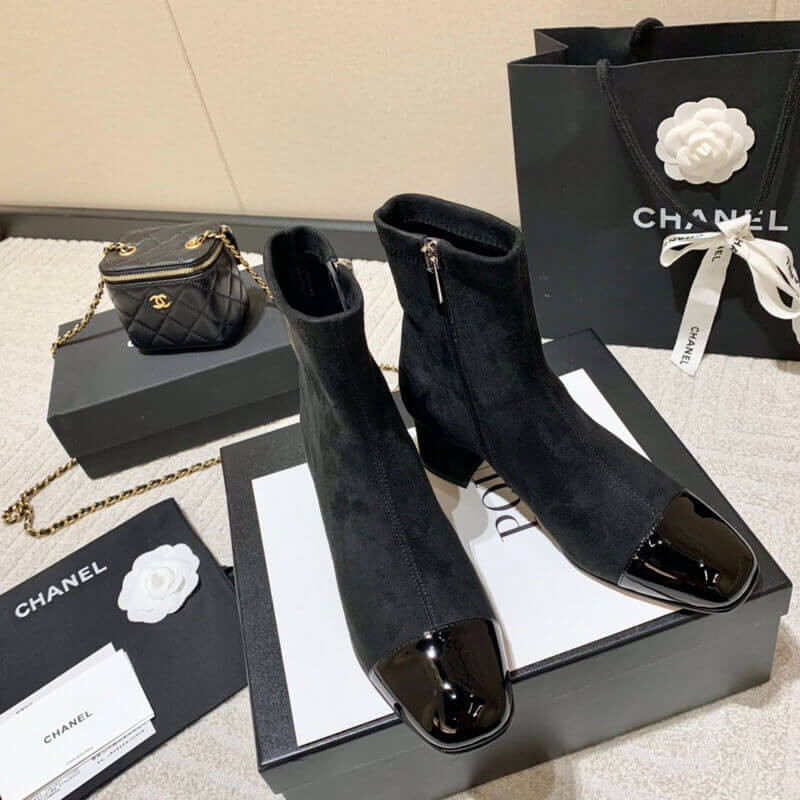 Ch**el Chunky Heel Short Boots