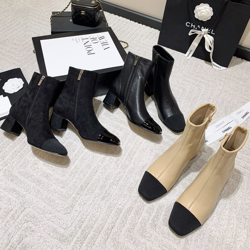 Ch**el Chunky Heel Short Boots