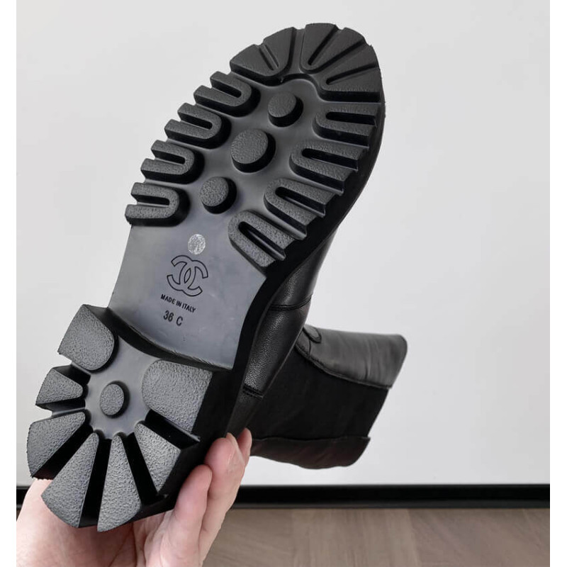 Ch**el Calfskin Cap Toe CC High Boots