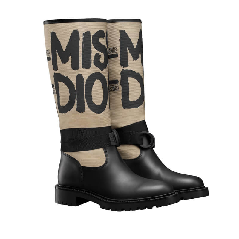 D10r D-Major Boot Taupe with Miss D10r Graffiti Print