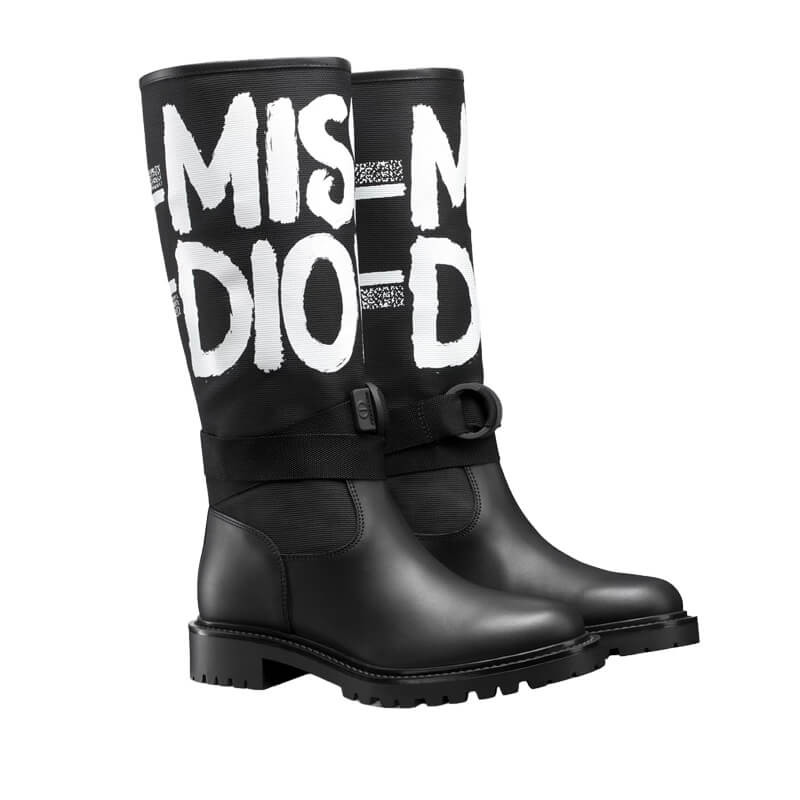 D10r D-Major Boot Black with Miss D10r Graffiti Print