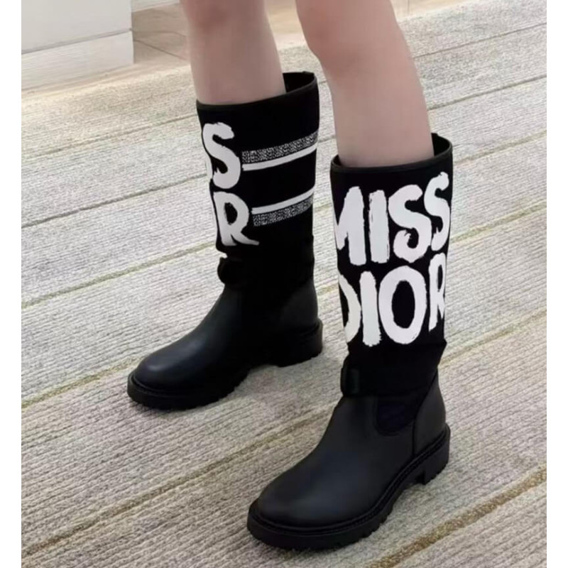 D10r D-Major Boot Black with Miss D10r Graffiti Print