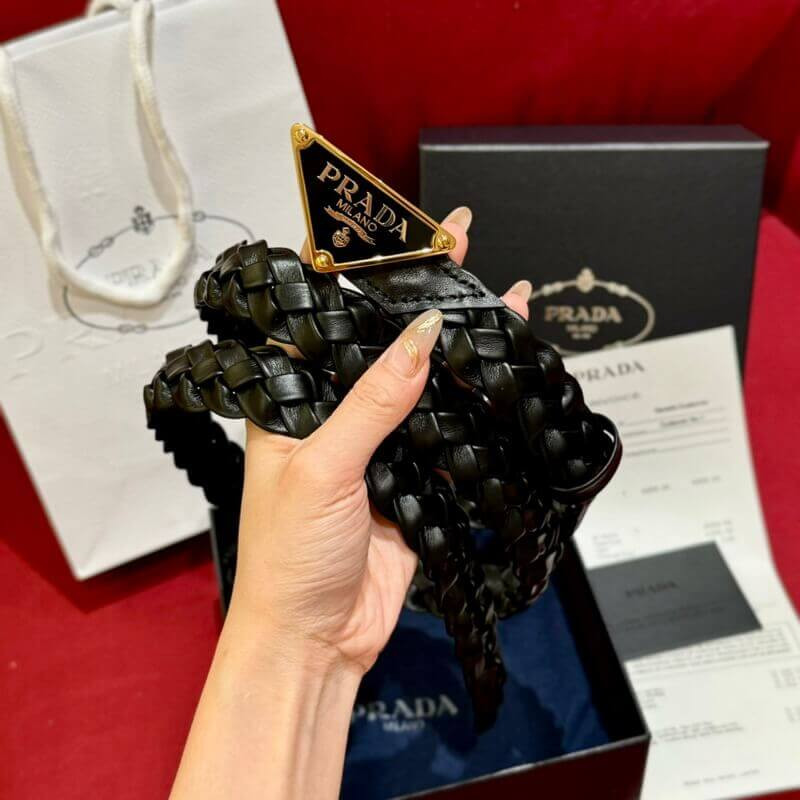 Pra*a Nappa Leather Belt