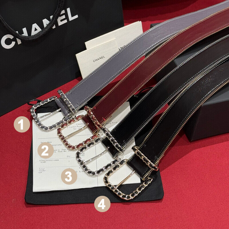 Ch**el Calfskin Metal Belt 40mm