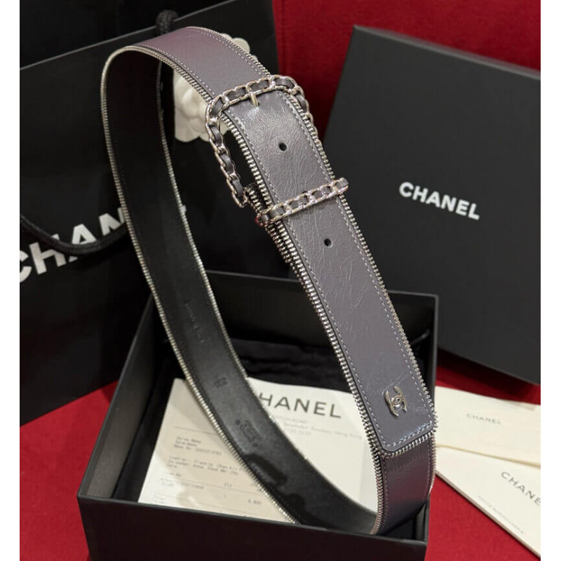 Ch**el Calfskin Metal Belt 40mm