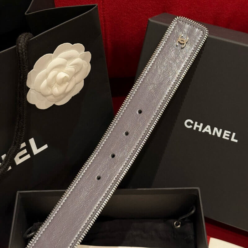 Ch**el Calfskin Metal Belt 40mm