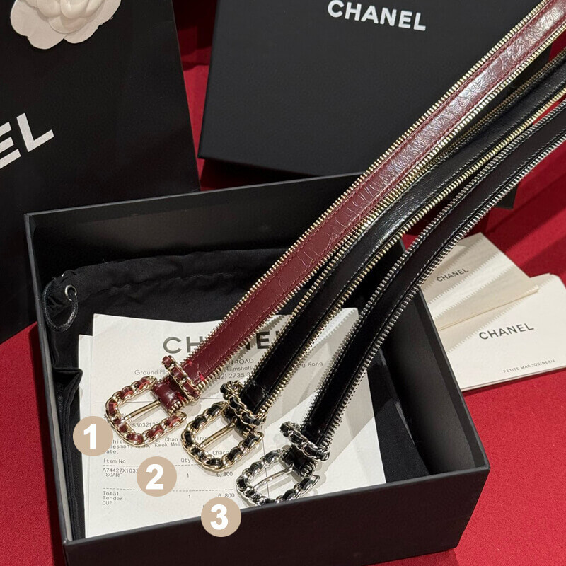 Ch**el Calfskin Metal Belt 20mm