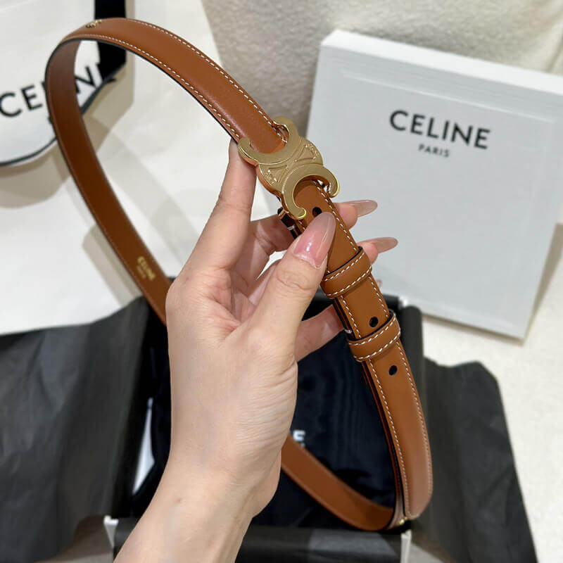Ce1i*e Small Triomphe Belt Tan