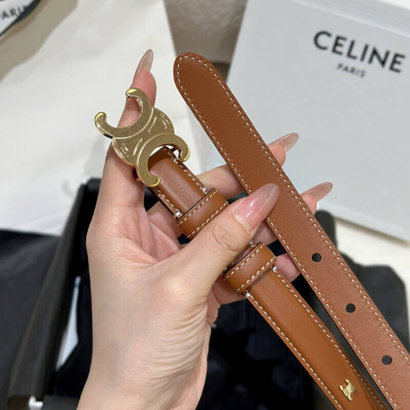 Ce1i*e Small Triomphe Belt Tan