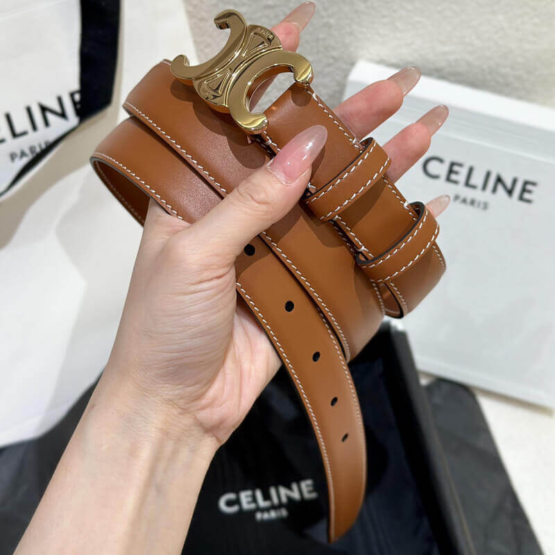 Ce1i*e Medium Triomphe Belt Tan