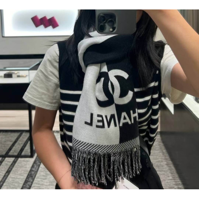 Ch**el Merino Wool Cashmere CC Scarf