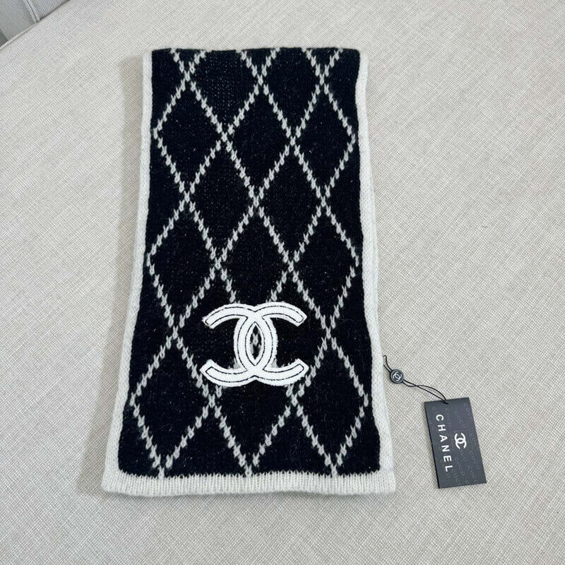 Ch**el Cashmere Quilted CC Scarf