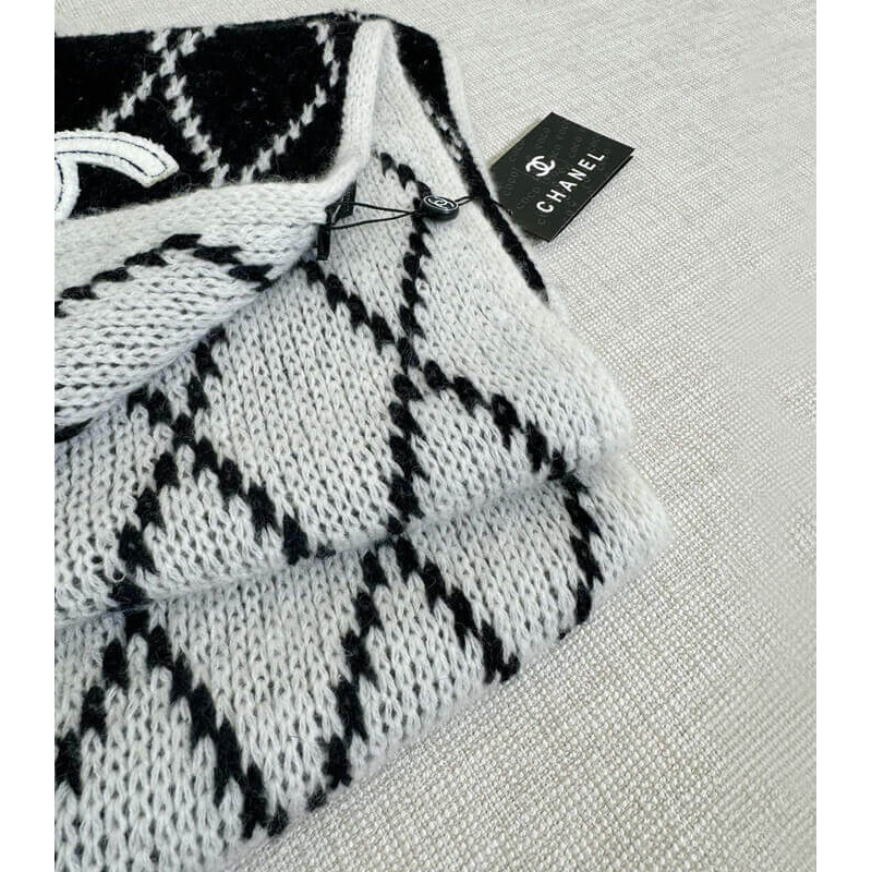 Ch**el Cashmere Quilted CC Scarf