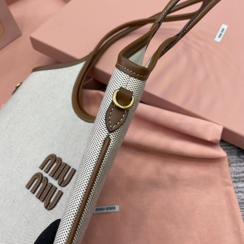Miu Miu Ivy Canvas Tote Bag