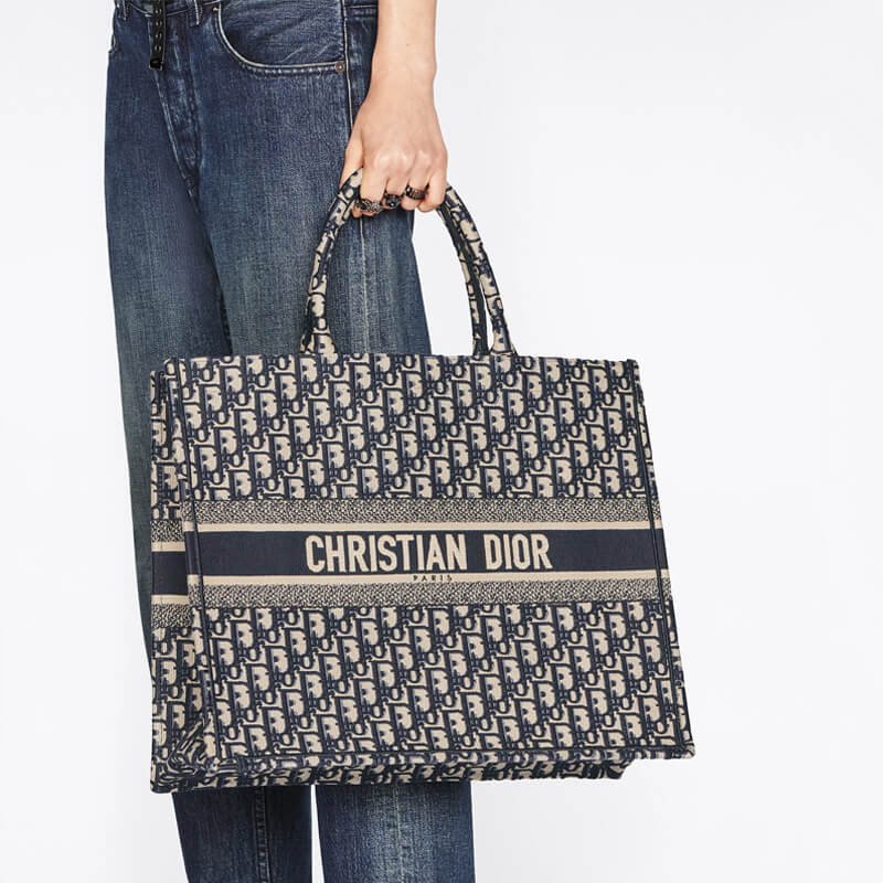 D10r Book Tote Large Canvas Blue