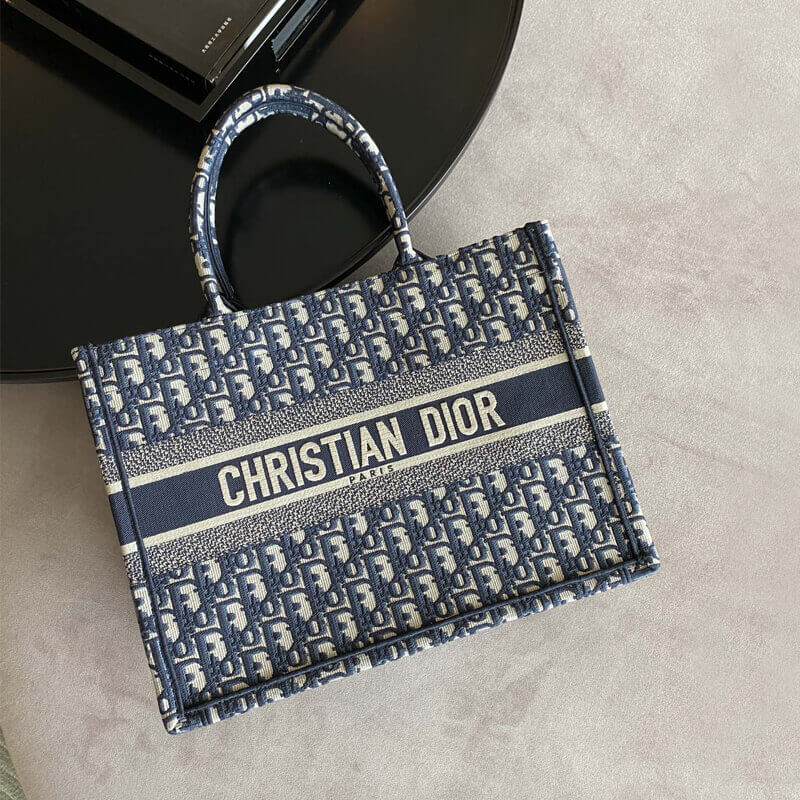 D10r Book Tote Medium Canvas Blue