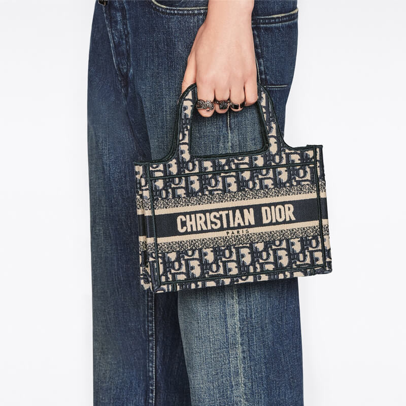 D10r Book Tote Mini Canvas Blue