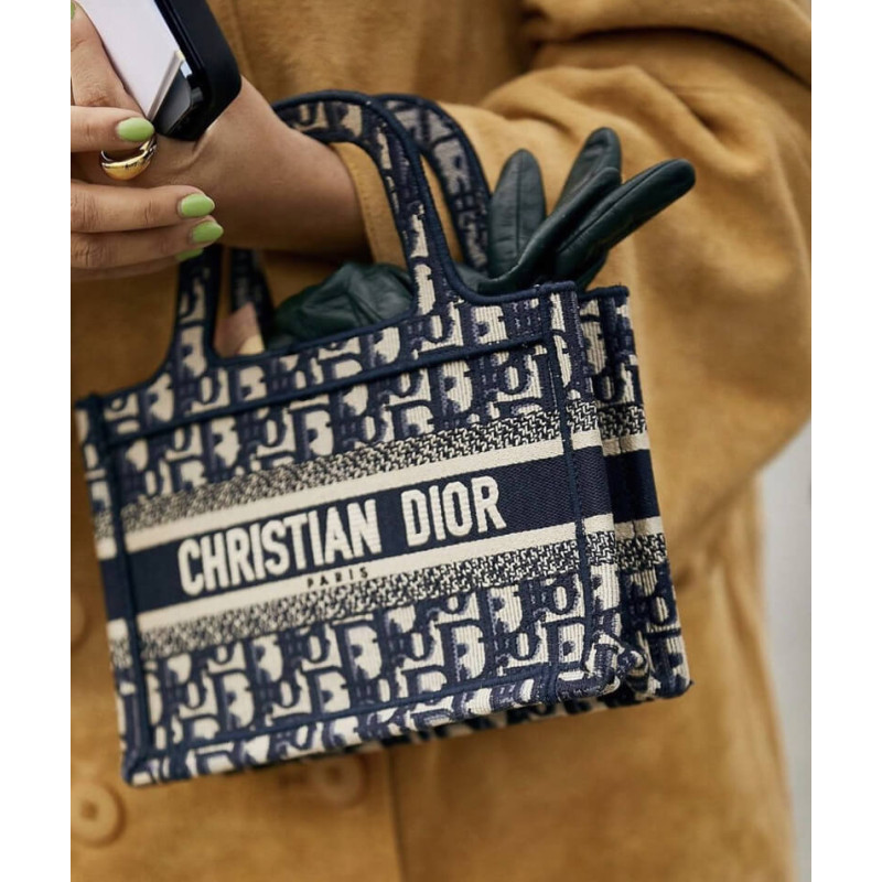 D10r Book Tote Mini Canvas Blue