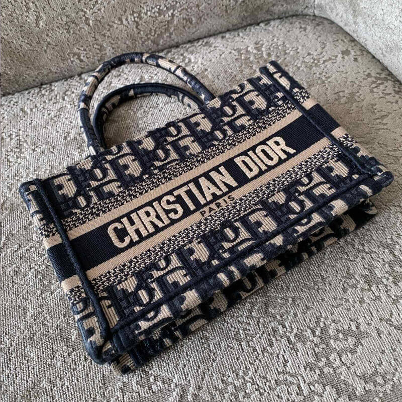 D10r Book Tote with Strap Mini Canvas Blue