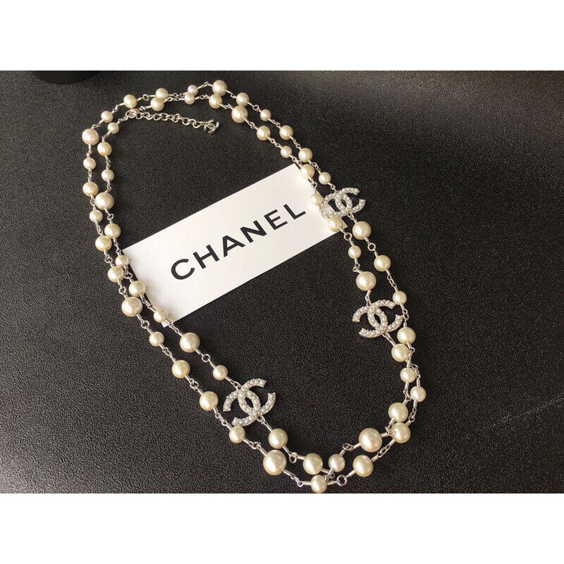 Ch**el Pearl and Crystal Necklace