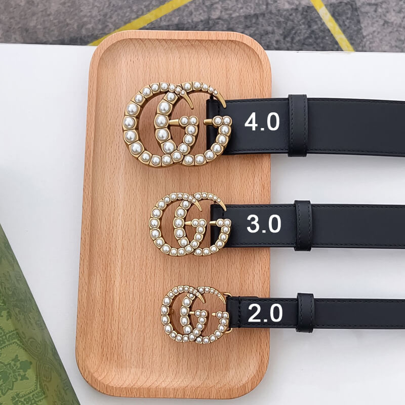 Gvc*1 Black Double G Pearl 40mm Belt 453260