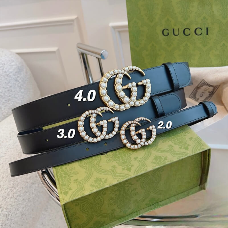 Gvc*1 Black Double G Pearl 20mm Belt 476342