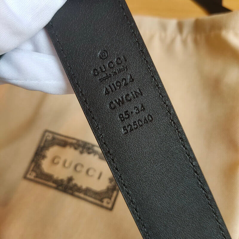 Gvc*1 Calfskin Double G 30mm Belt with Antiqued Brass Buckle 400593