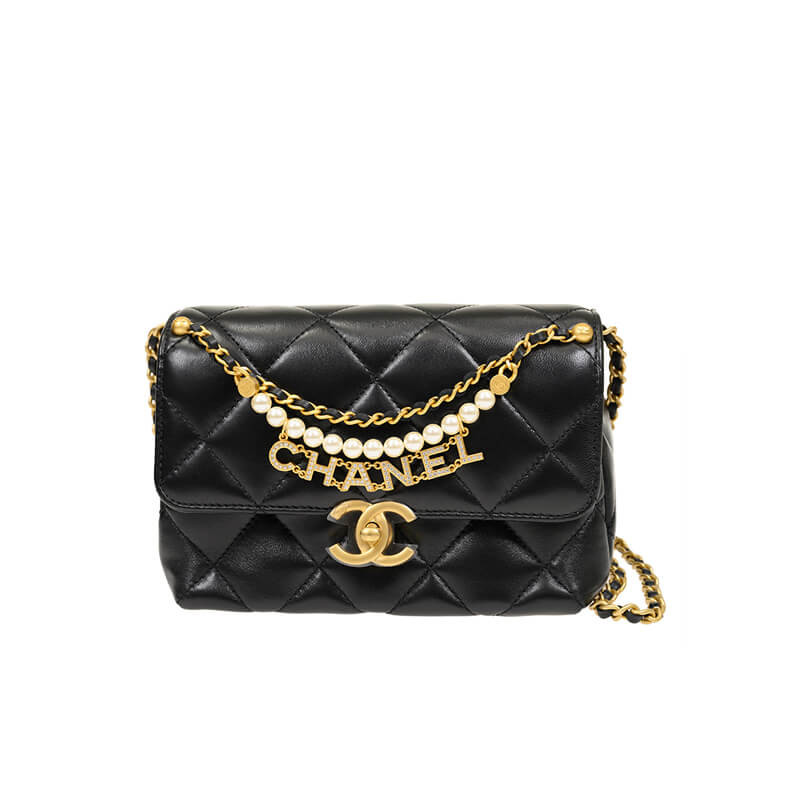 Ch**el Mini Flap Bag Shiny Lambskin AS4986