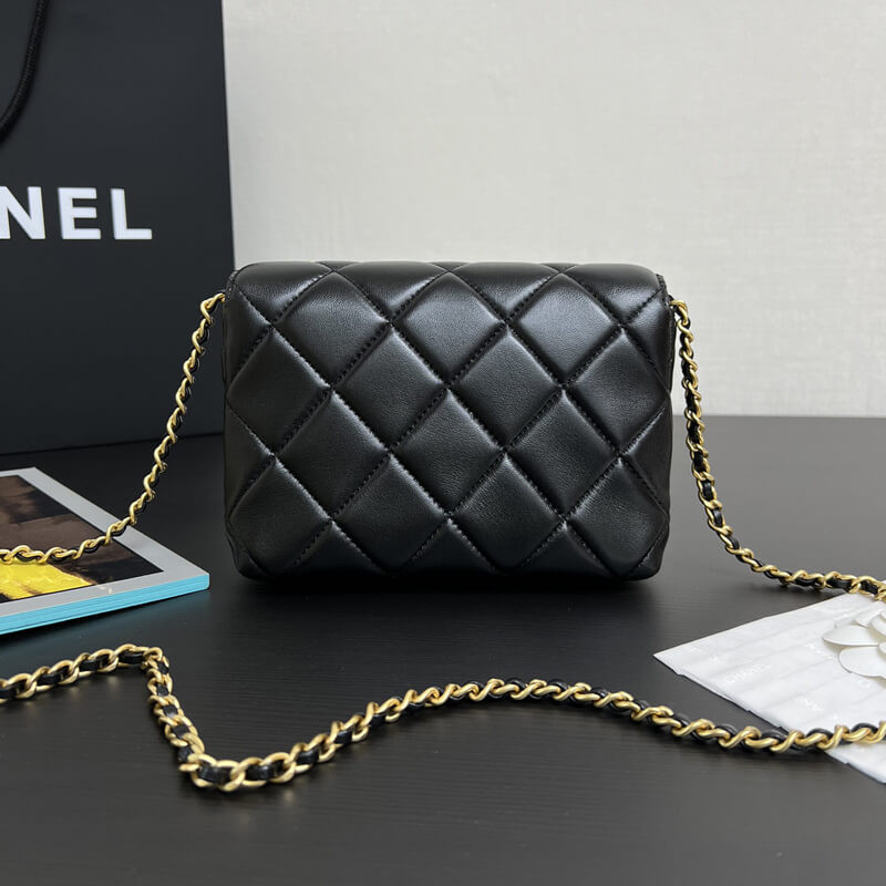 Ch**el Mini Flap Bag Shiny Lambskin AS4986