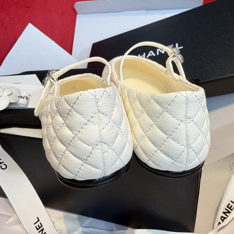 Ch**el Cap-Toe Quilted Mary Janes