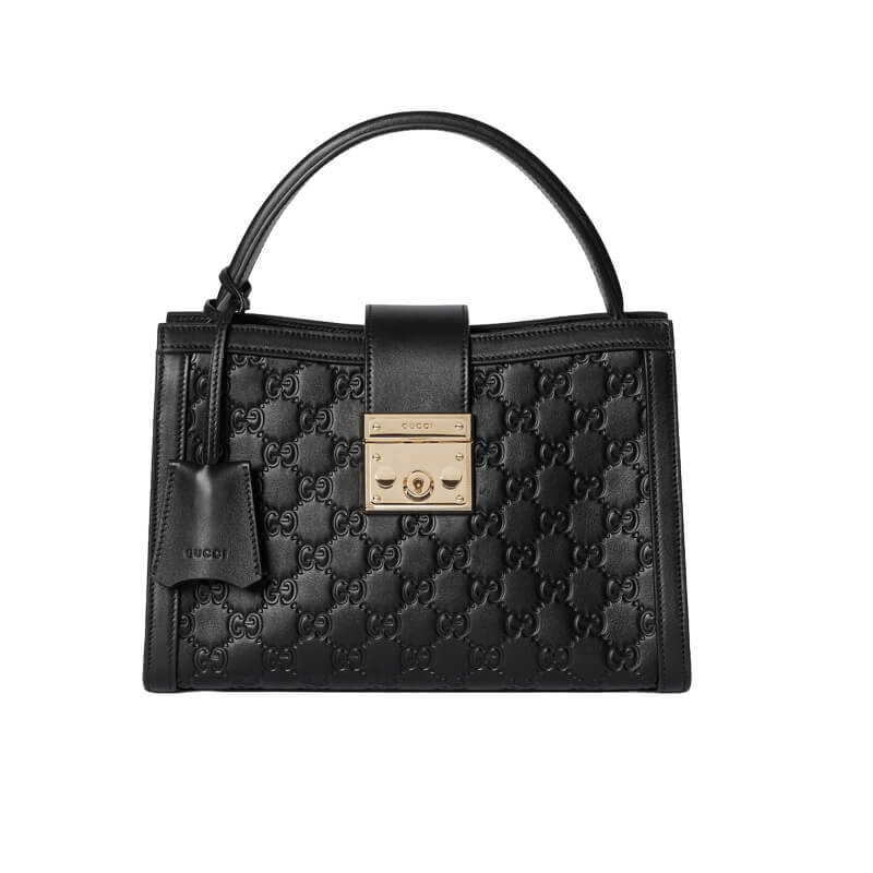 Gvc*1 Padlock Medium Top Handle Bag In GG Leather 838992