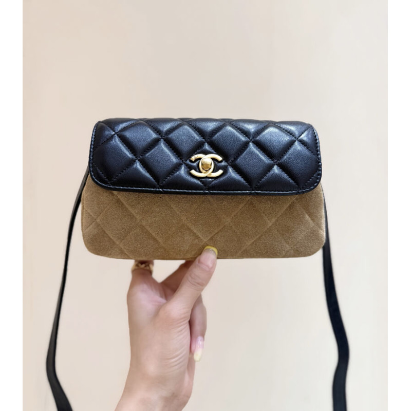 Ch**el Mini Flap Bag in Suede 19.5cm AP4677