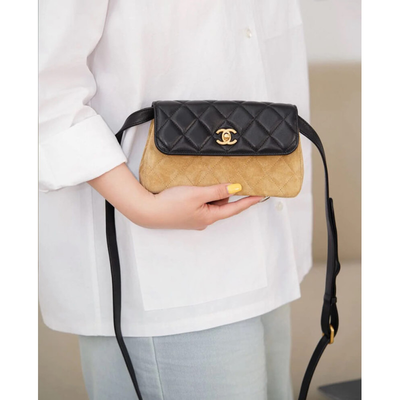 Ch**el Mini Flap Bag in Suede 19.5cm AP4677