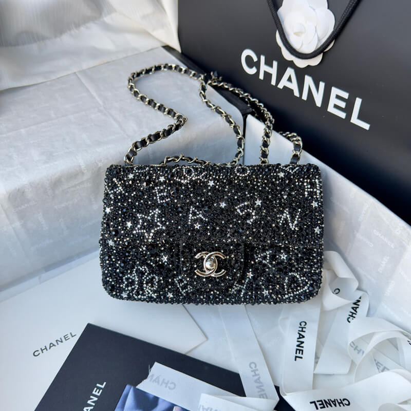 Ch**el Mini Flap Bag With D1am0nd Accents AS2431