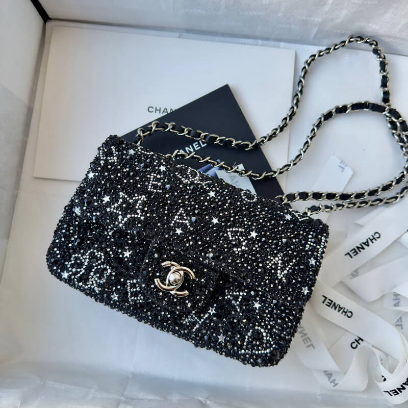 Ch**el Mini Flap Bag With D1am0nd Accents AS2431