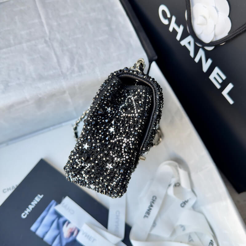 Ch**el Mini Flap Bag With D1am0nd Accents AS2431